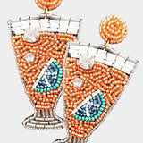 Multi Beaded Lemon Cocktail Earrings - The Pink Pineapple 850