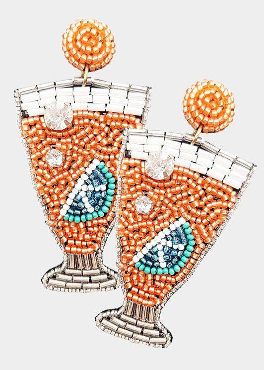 Multi Beaded Lemon Cocktail Earrings - The Pink Pineapple 850