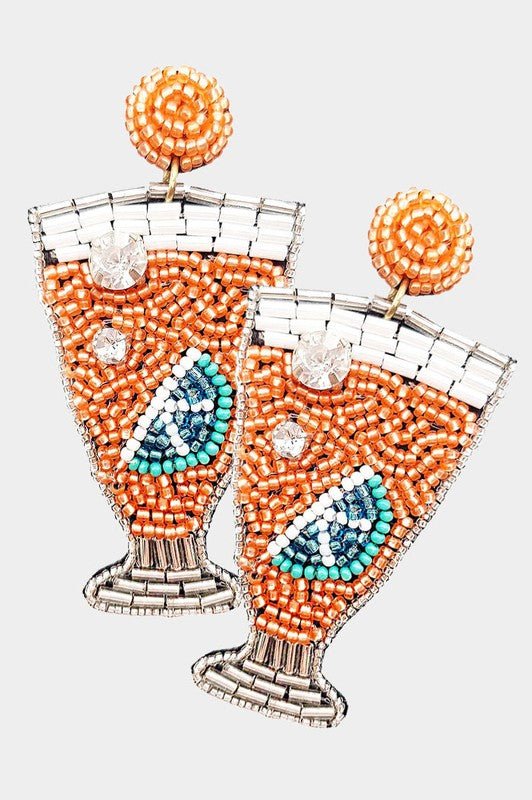 Multi Beaded Lemon Cocktail Earrings - The Pink Pineapple 850