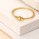 Pearl Evil Eye Ring - The Pink Pineapple 850