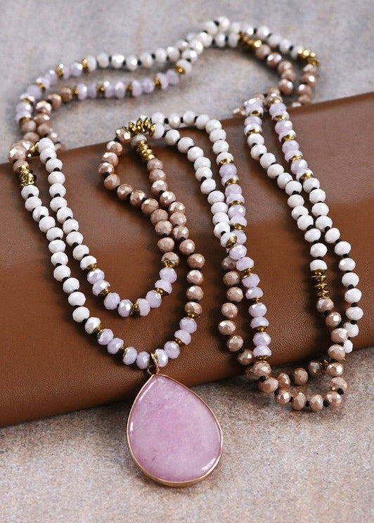 Rose Whimsy Beaded Necklace - The Pink Pineapple 850