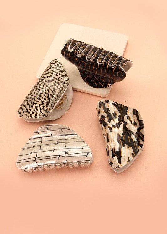 Shiny Oval Hair Claw Clips - The Pink Pineapple 850