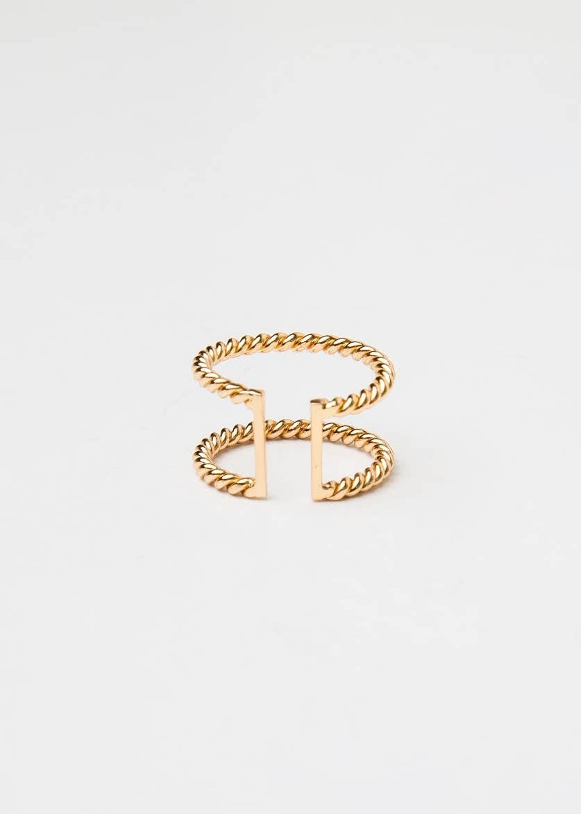 Twisted Aspen Double Ring - The Pink Pineapple 850