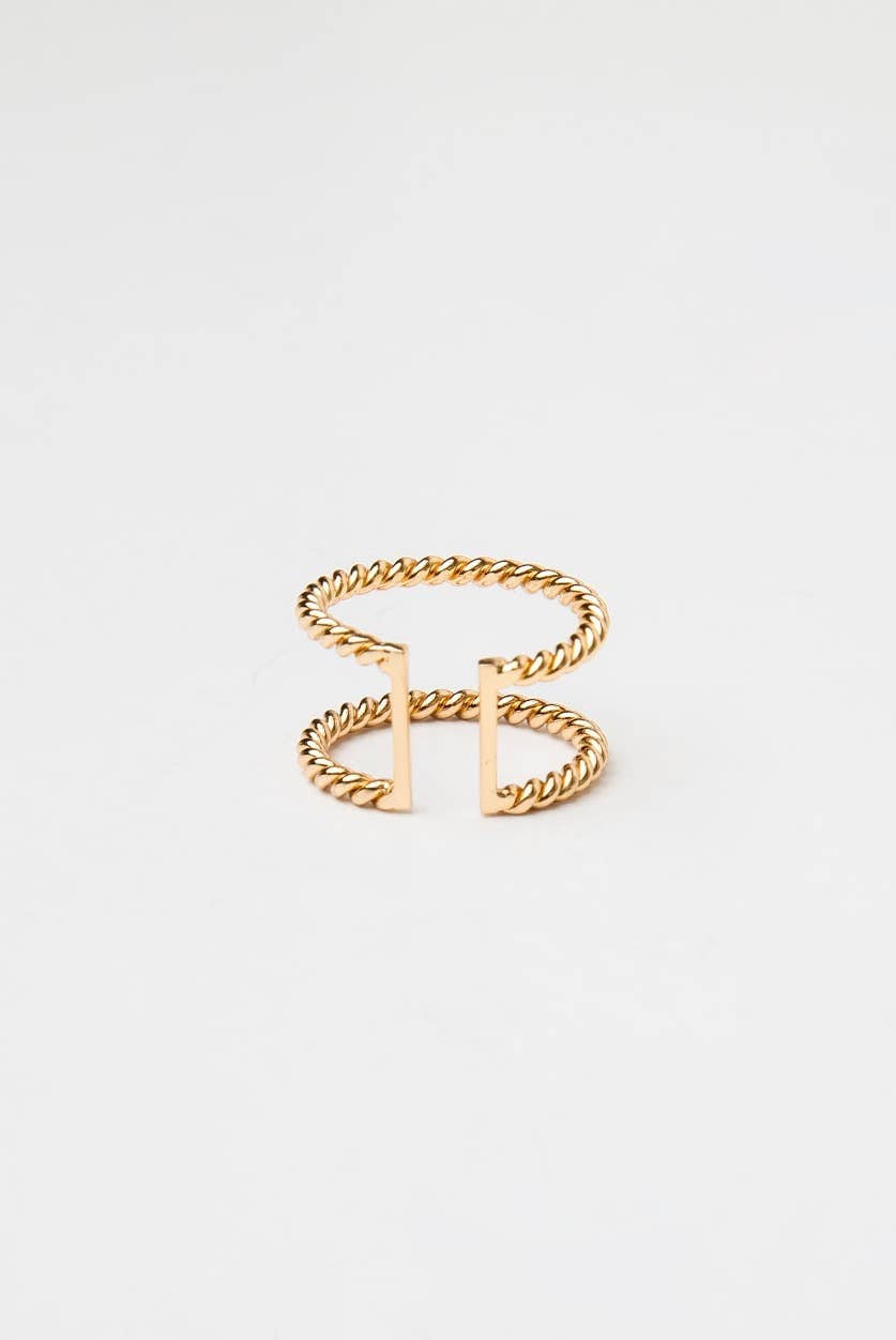 Twisted Aspen Double Ring - The Pink Pineapple 850