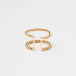 Twisted Aspen Double Ring - The Pink Pineapple 850