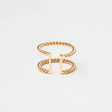 Twisted Aspen Double Ring - The Pink Pineapple 850