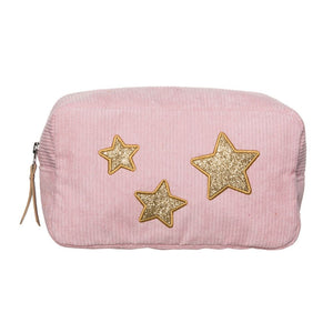 Gold Star Corduroy Cosmetic Bag